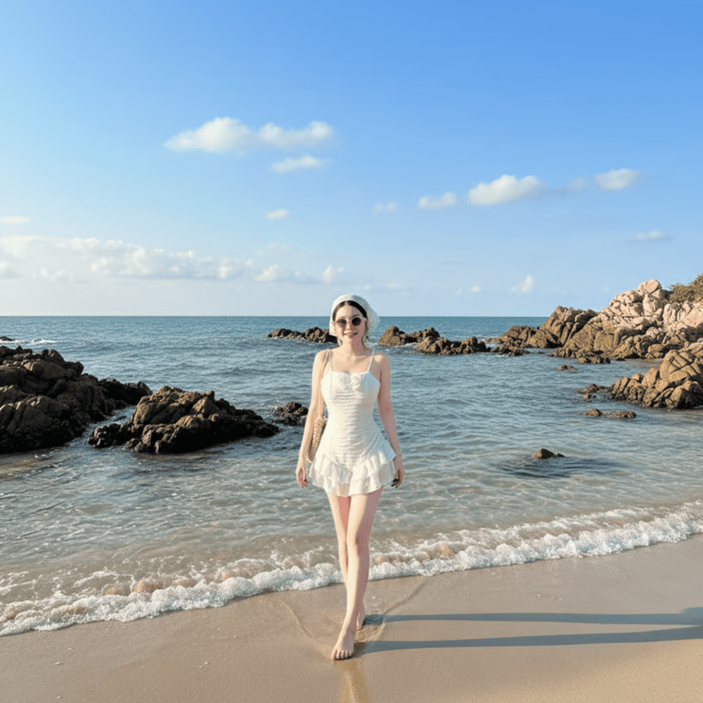 Jumpsuit đi biển siêu xinh xắn.